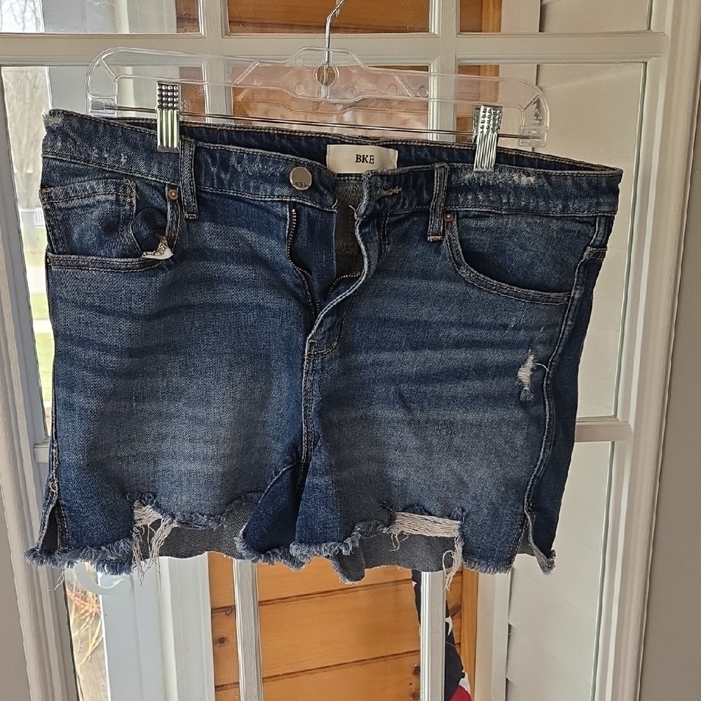 BKE Dark Blue Denim Shorts with Contrast Stitching